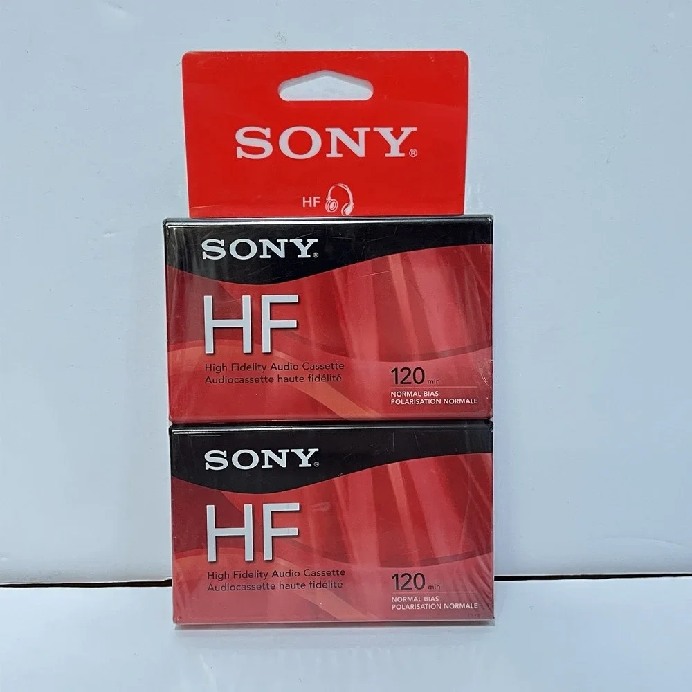 Lot of 2 New Sony HF 120-Minute-High Fidelity Normal Bias Audio Cassette Tapes